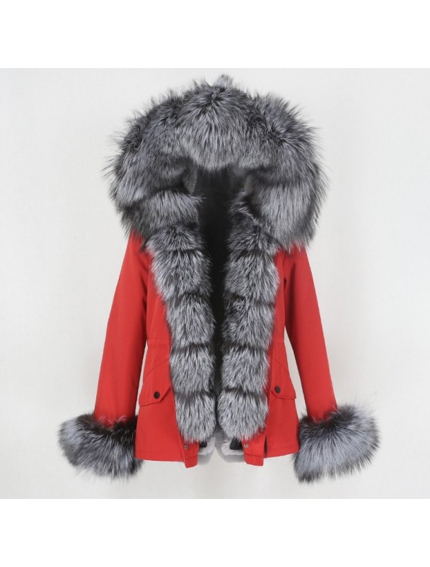 parka jacka vivanilla made in italy parka jacka med äkta päls