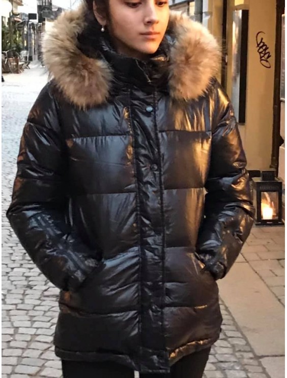 glansig vinter jacka vivanilla svart glansig vinter jacka vivanilla svart